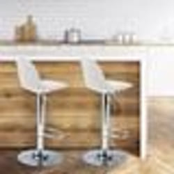 IDMARKET Lot de 2 tabourets de bar KARL design blanc