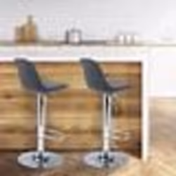 IDMARKET Lot de 2 tabourets de bar KARL design gris