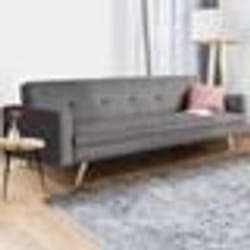 IDMARKET Canapé droit scandinave 3 places convertible LARS gris