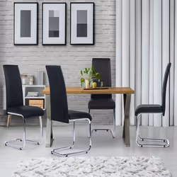 IDMARKET Lot de 4 chaises MIA noires pour salle à manger