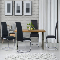 IDMARKET Lot de 4 chaises MIA noires pour salle à manger