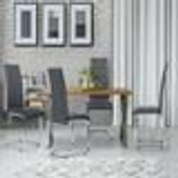 IDMARKET Lot de 4 chaises MIA grises pour salle à manger