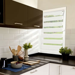 IDMARKET Store enrouleur zébré jour nuit 60 x 120 cm blanc