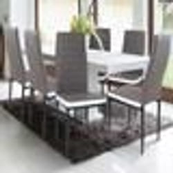 IDMARKET Lot de 6 chaises ROMANE grises bandeau blanc pour salle à manger