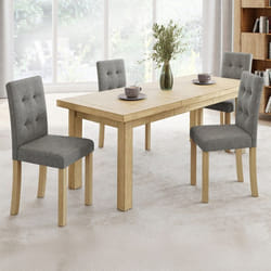 IDMARKET Lot de 4 chaises de salle à manger POLGA en tissu gris