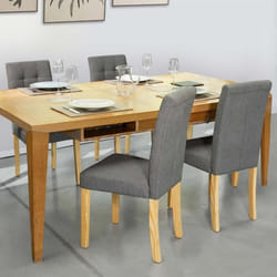 IDMARKET Lot de 4 chaises POLGA capitonnées grises pour salle à manger