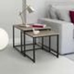 IDMARKET Lot de 2 tables basses gigognes DETROIT 40/45 design industriel
