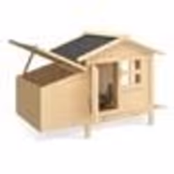 IDMARKET Poulailler sur pilotis avec pondoir en bois