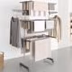 IDMARKET Séchoir à linge vertical pliable 3 niveaux MAXIMA capacité 20M inox et gris