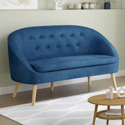 IDMARKET Canapé banquette SONIA en velours bleu