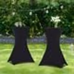 IDMARKET Lot de 2 tables hautes pliantes 105 CM et 2 housses noires