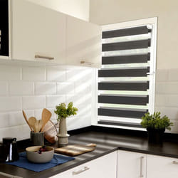 IDMARKET Store enrouleur zébré jour nuit 50 x 150 cm gris