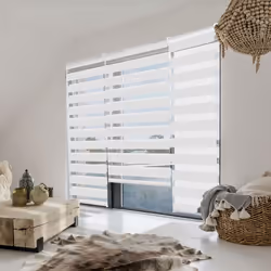 IDMARKET Store enrouleur zébré jour nuit 60 x 230 cm blanc