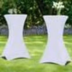 IDMARKET Lot de 2 housses blanches pour table haute pliante 105 CM