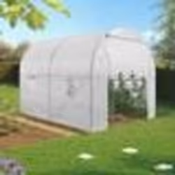 IDMARKET Serre tunnel de jardin 6M² blanche gamme maraîchère ROMA 2x3M