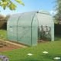 IDMARKET Bâche de rechange 130 gr/m² pour serre tunnel 6m² verte 2 sections ROMA