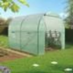 IDMARKET Bâche de rechange 130 gr/m² pour serre tunnel 6m² verte 2 sections ROMA