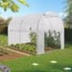 IDMARKET Serre tunnel de jardin 4 saisons 6M² blanche gamme maraîchère ROMA 2x3M