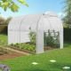 IDMARKET Serre tunnel de jardin 4 saisons 6M² blanche gamme maraîchère ROMA 2x3M