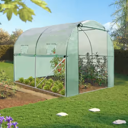 IDMARKET Bâche de rechange 130 gr/m² pour serre tunnel 6m² verte 4 saisons ROMA