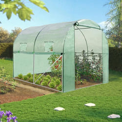 IDMARKET Bâche de rechange 130 gr/m² pour serre tunnel 6m² verte 4 saisons ROMA