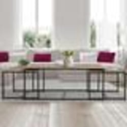 IDMARKET Lot de 3 tables basses gigognes DETROIT 113 cm design industriel