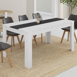 Table à manger rectangle fixe - IDMARKET - GEORGIA - Blanc et gris - 8 personnes - 160 cm