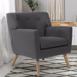 IDMARKET Fauteuil scandinave LIV en tissu gris anthracite