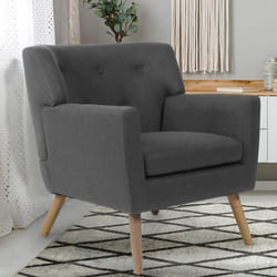 IDMARKET Fauteuil scandinave LIV en tissu gris anthracite