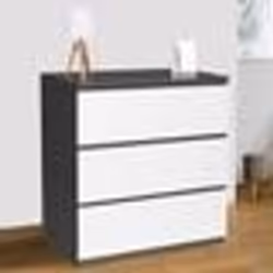 IDMARKET Commode 3 tiroirs TOMI 78 cm bois gris et blanc