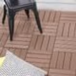 IDMARKET Lot de 5 dalles de terrasse WODHY clipsables bois composite taupe 30 x 30 cm