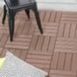 IDMARKET Lot de 5 dalles de terrasse WODHY clipsables bois composite taupe 30 x 30 cm