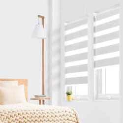 IDMARKET Lot de 2 stores enrouleurs zébrés jour nuit l.45 x H. max 170 CM blancs