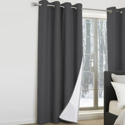 IDMARKET Lot de 2 rideaux thermiques gris anthracite 135x240 cm