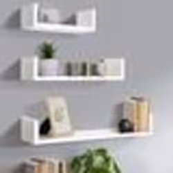IDMARKET Lot de 3 étagères murales blanches