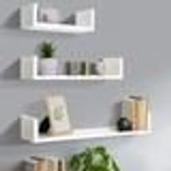 IDMARKET Lot de 3 étagères murales blanches