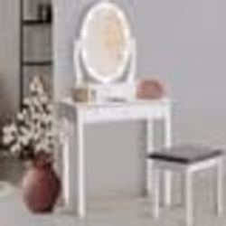 IDMARKET Coiffeuse BELLA avec miroir LED et tabouret