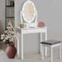 IDMARKET Coiffeuse BELLA avec miroir LED et tabouret