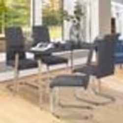 IDMARKET Lot de 4 chaises MIA en tissu gris anthracite pour salle à manger