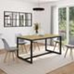 IDMARKET Table à manger rectangle DETROIT 8 personnes design industriel 150 cm