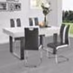 IDMARKET Lot de 4 chaises PIA grises et blanches pour salle à manger
