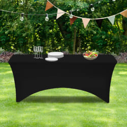 Housse noire extensible pour table pliante 180 cm