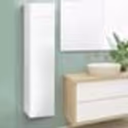 IDMARKET Meuble colonne salle de bain suspendu blanc LILA
