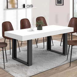 IDMARKET Table à manger rectangle PHOENIX 8 personnes bois blanc 200 cm