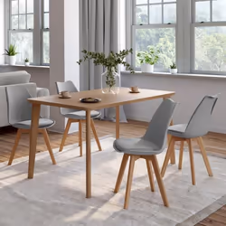 IDMARKET Lot de 4 chaises scandinaves SARA gris clair pour salle à manger