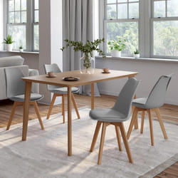 IDMARKET Lot de 4 chaises scandinaves SARA gris clair pour salle à manger