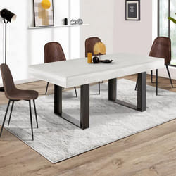 Table à manger rectangle fixe - IDMARKET - PHOENIX - Bois et gris - 6 personnes - 160 cm