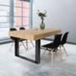 IDMARKET Table à manger rectangle PHOENIX 6 personnes bois et noir 160 cm