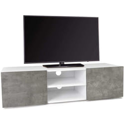 Idmarket - Meuble tv 113 cm eli blanc portes effet béton