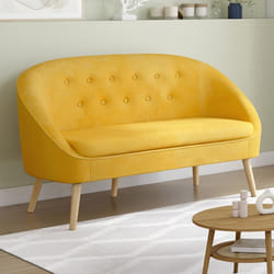 IDMARKET Canapé banquette SONIA en velours jaune